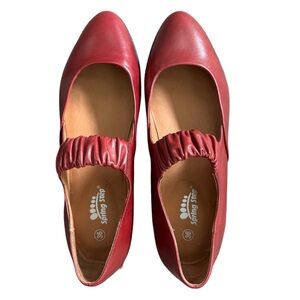 SPRING STEP Leather Ballet Shoe Size 6 36 Red